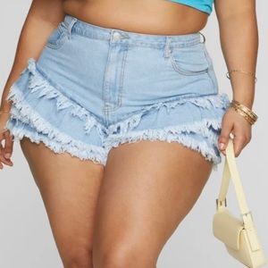 Fringe Denim Shorts